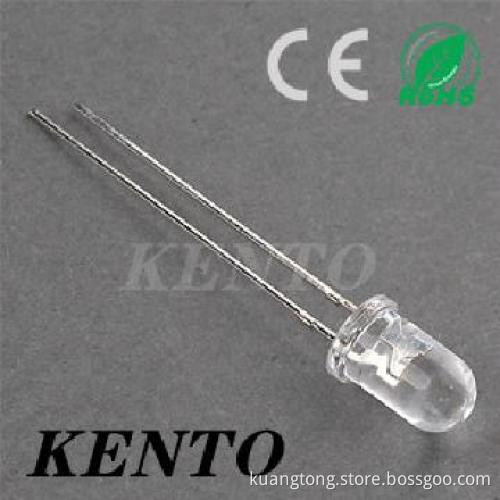5mm Round Green Transparent Long Feet Lens Led Diode